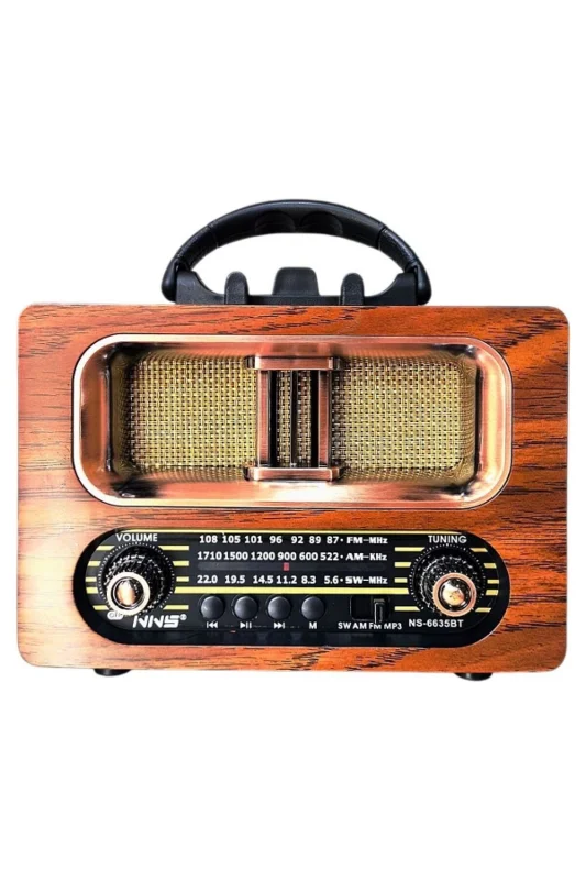® Büyük Boy Retro, Nostaljik, Ahşap Tasarım Bluetooth Hoparlörlü, Şarjlı, – 3. görsel