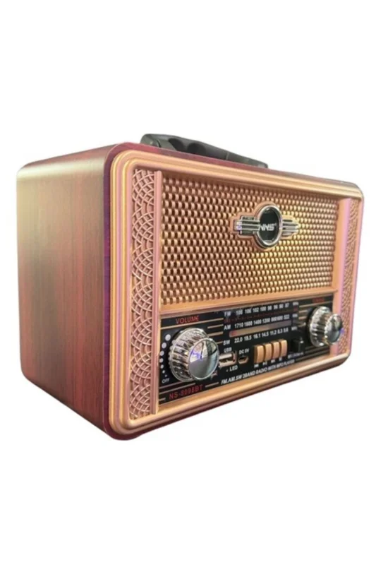 ® Retro, Nostaljik, Ahşap Tasarım Bluetooth Hoparlörlü, Şarjlı, Taşınabili – 3. görsel