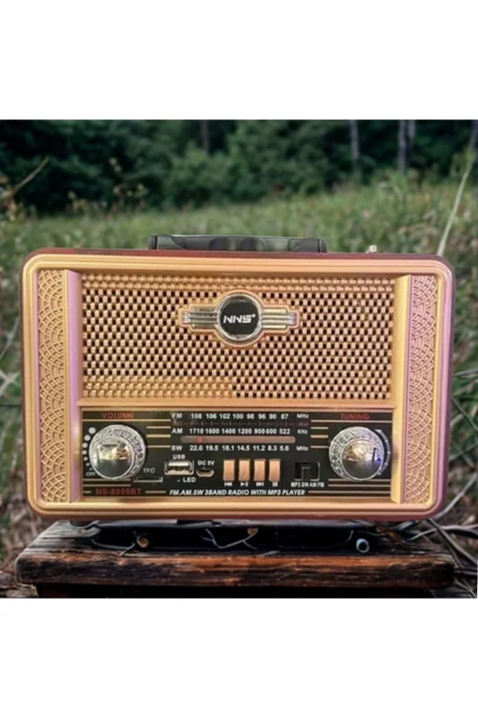 ® Retro, Nostaljik, Ahşap Tasarım Bluetooth Hoparlörlü, Şarjlı, Taşınabili – 2. görsel