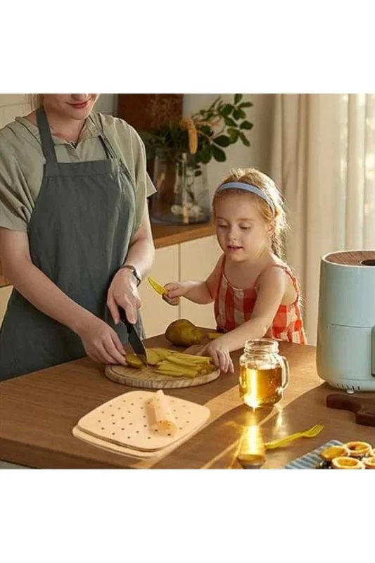 ® 250 Adet Air Fryer Pişirme Kağıdı Tek Kullanımlık Hava Fritöz Yağ Geçir – 4. görsel