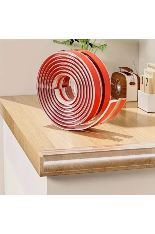 ® 2 Metre Kenar Koruyucu Şerit, Silikon Şeffaf Masa Köşe Koruyucu Güçlü Ban – 2. görsel