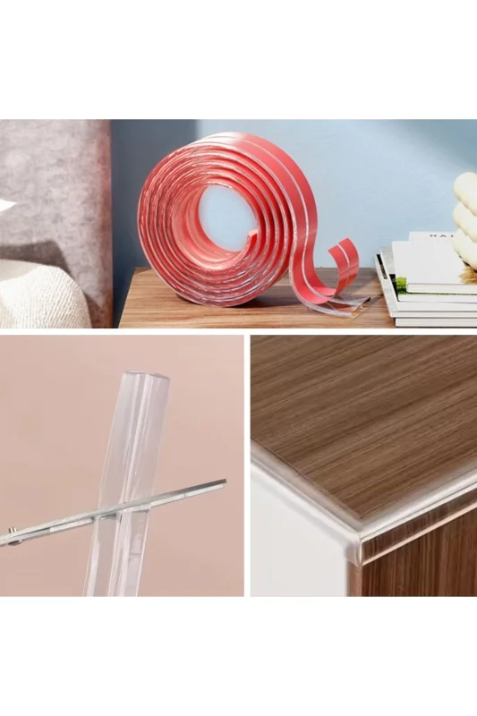 ® 2 Metre Kenar Koruyucu Şerit, Silikon Şeffaf Masa Köşe Koruyucu Güçlü Ban – 3. görsel
