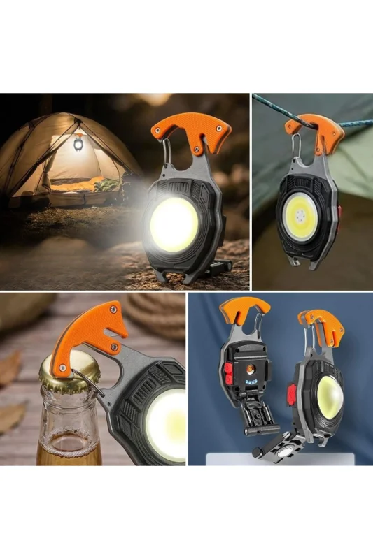 ® 7 Fonksiyonlu Şarjlı LED El Feneri Çakmaklı Mıknatıslı Kancalı Tornavida – 2. görsel
