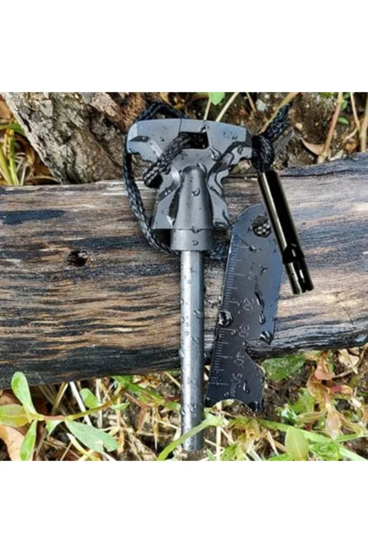 Atesın Acil Durum Ateş Yakma Taşı Düdük Hediyeli Magnezyum Çubuk Çakmaktaşı Hayatta Kalma Ateş B – 2. görsel