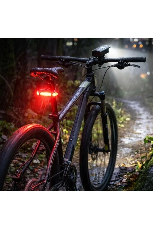 ® Bisiklet Işık Seti – USB Şarjlı LED Ön Far + Arka Stop Lambası, Su Geçi – 4. görsel