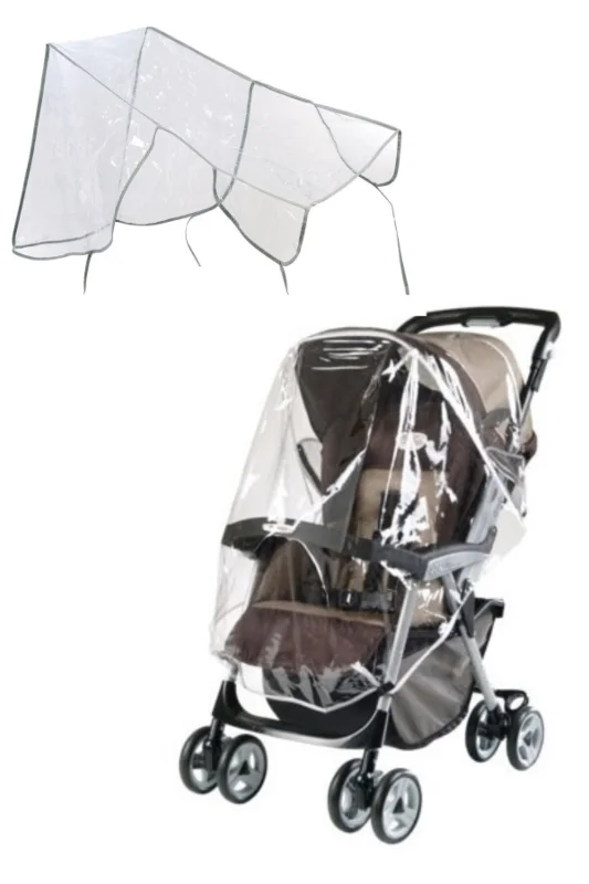 ® Bebek Arabası Puset Şeffaf Yağmurluk Rüzgar Engelleyici Muşamba – 3. görsel