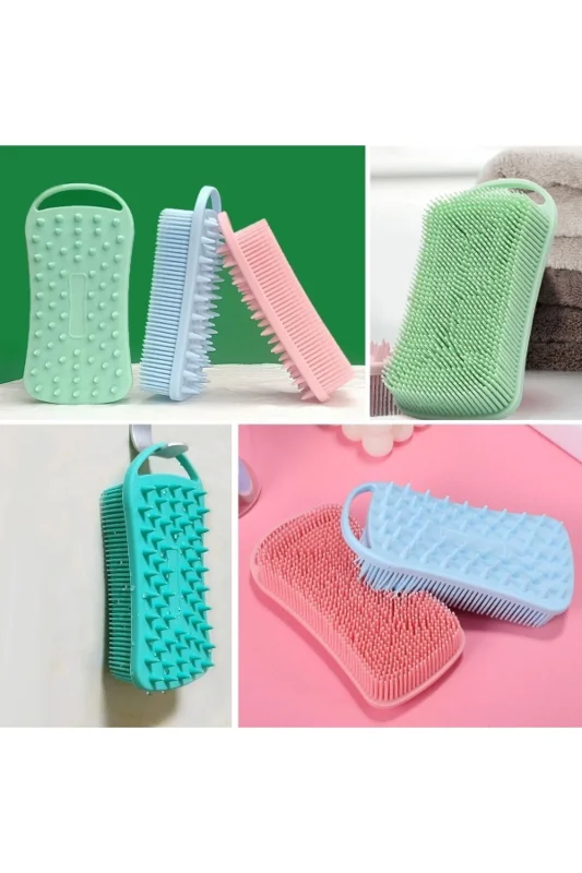 ® Kendiliğinden Askılı Peeling ve Masaj Etkili Silikon Banyo Vücut Fırçası – 2. görsel
