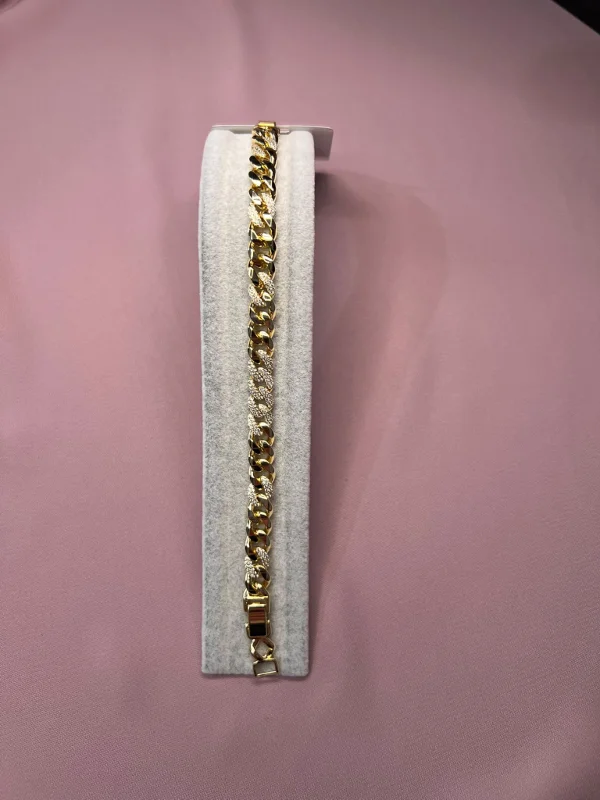 Xuping 14K Gold Kaplama Taşlı Gurmet Zincir Kadın Bileklik Şık Gösterişli Model 17+2 CM – 3. görsel