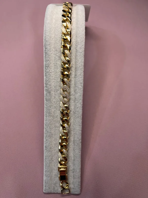 Xuping 14K Gold Kaplama Taşlı Gurmet Zincir Kadın Bileklik Şık Gösterişli Model 17+2 CM – 2. görsel
