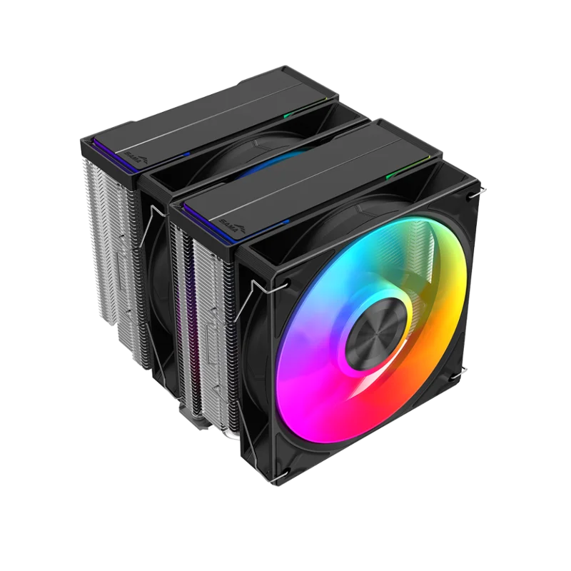 SAMA A60L, Black, 2x120mm ARGB Fan, Kule Tipi Hava Soğutma, 6 adet Gelişmiş Nikel Kaplı Bakır Isı Borusu, CPU Fan (AMD ve INTEL Tüm işlemciler ile uyumlu) – 3. görsel