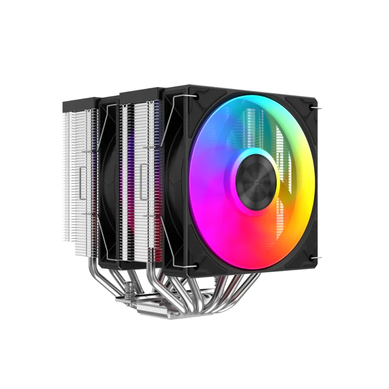 SAMA A60L, Black, 2x120mm ARGB Fan, Kule Tipi Hava Soğutma, 6 adet Gelişmiş Nikel Kaplı Bakır Isı Borusu, CPU Fan (AMD ve INTEL Tüm işlemciler ile uyumlu) – 2. görsel
