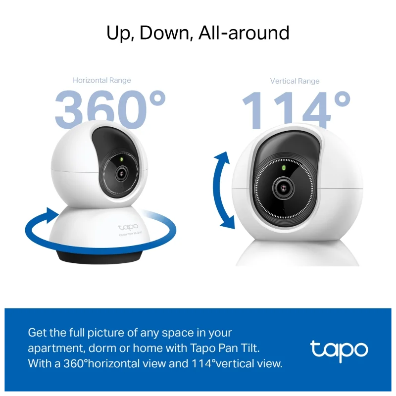 TP-LINK Tapo TC72 (C220), 2K QHD 4,0Mpix, İç Mekan WiFi, 9Mt. Gece Görüşü, 360 Dönüş, İki Yönlü Ses Güvenlik Yapay Zeka Destekli Kamera – 4. görsel