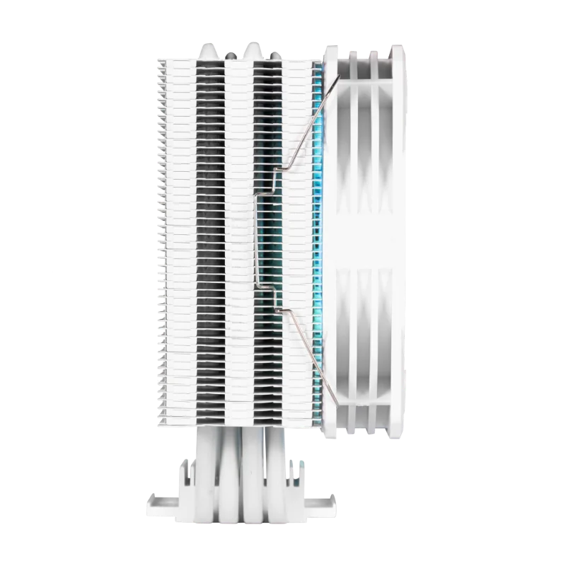 GAMDIAS BOREAS E1-410 WH, White Edition, 120mm, CPU Kule Tipi Hava Soğutma, Doğrudan Temas Teknolojisine Sahip 4 adet Gelişmiş Bakır Isı Borusu (AMD AM4-AM5 ve INTEL Tüm işlemciler ile uyumlu) – 4. görsel