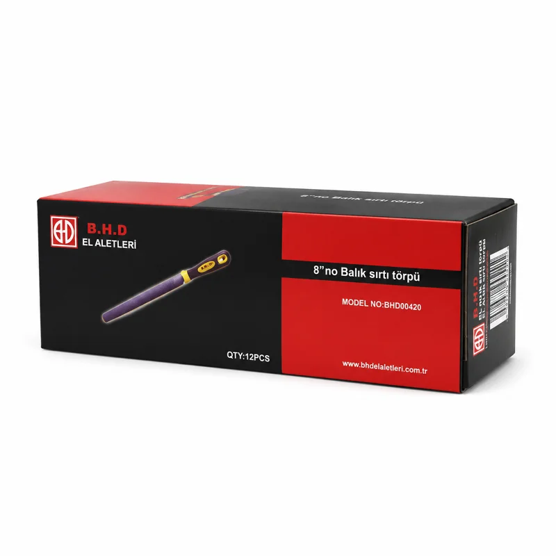 Balık Sırtı Ağaç ve Metal Törpüsü - Kauçuk Saplı, 8 inç
