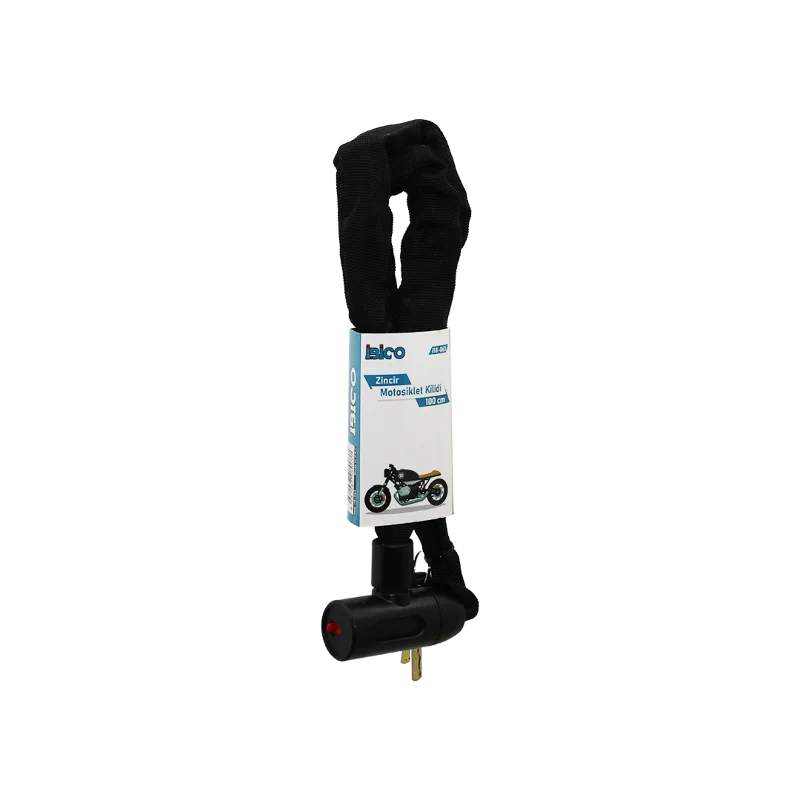 Zincirli Anahtarlı Motosiklet ve Bisiklet Kilidi 100 cm – 2. görsel