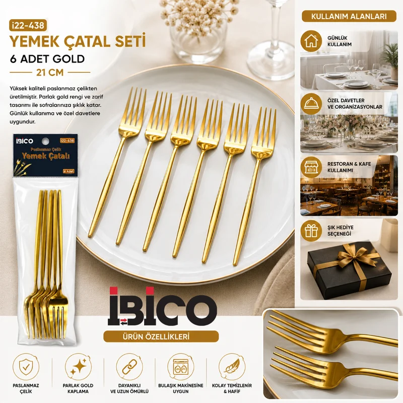 Gold Yemek Çatalı