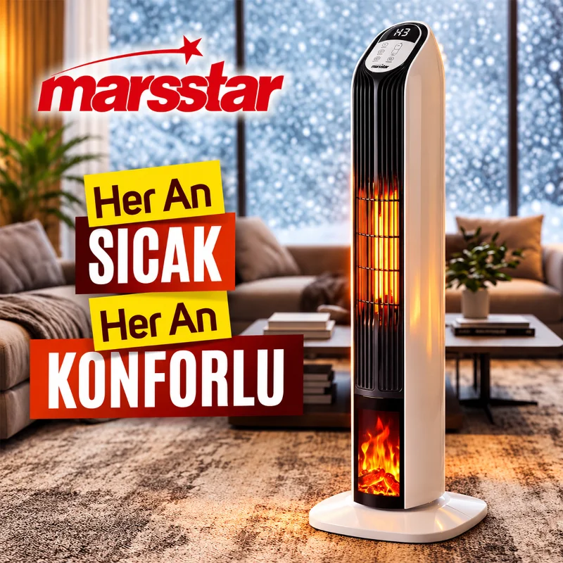 PTC Seramik Fanlı Elektrikli Isıtıcı Kumandalı