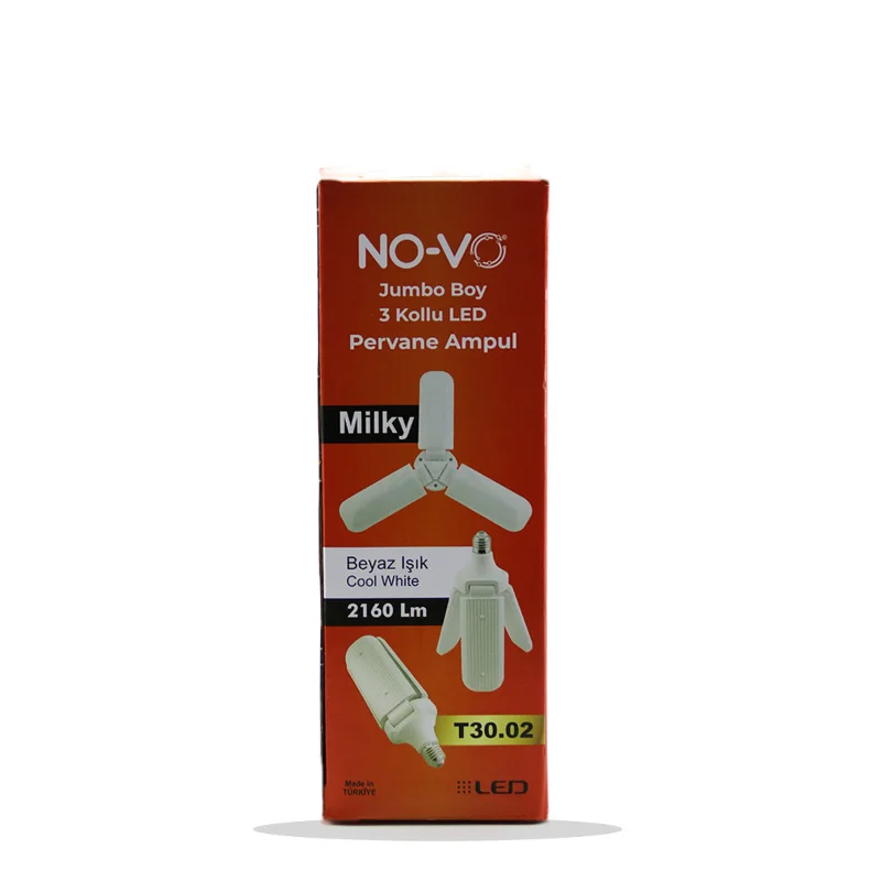 Pervane Model 3 Kollu Beyaz LED Ampul E27 24W
