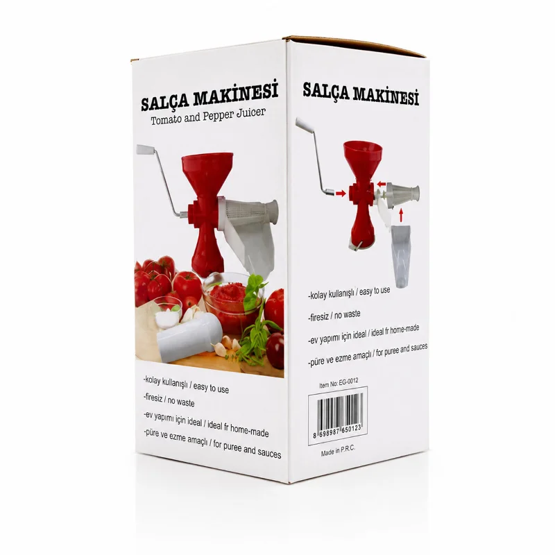 Plastik Süzgeçli Hazneli Salça Makinesi (Metal Kollu)