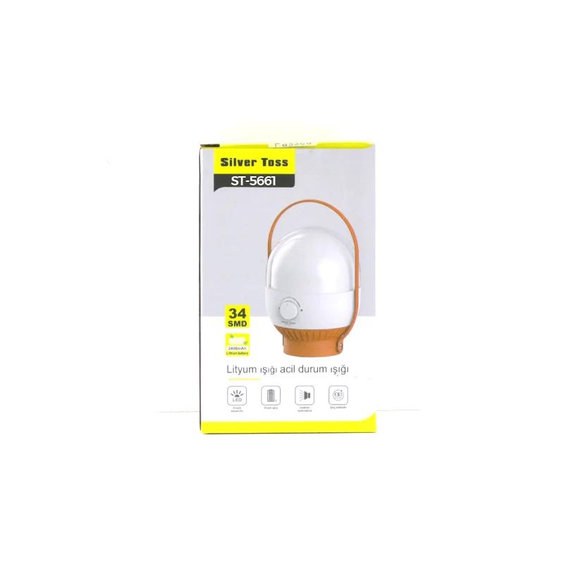 34 LED USB Şarjlı Kamp Lambası - Ayarlanabilir Işık, 2400mAh
