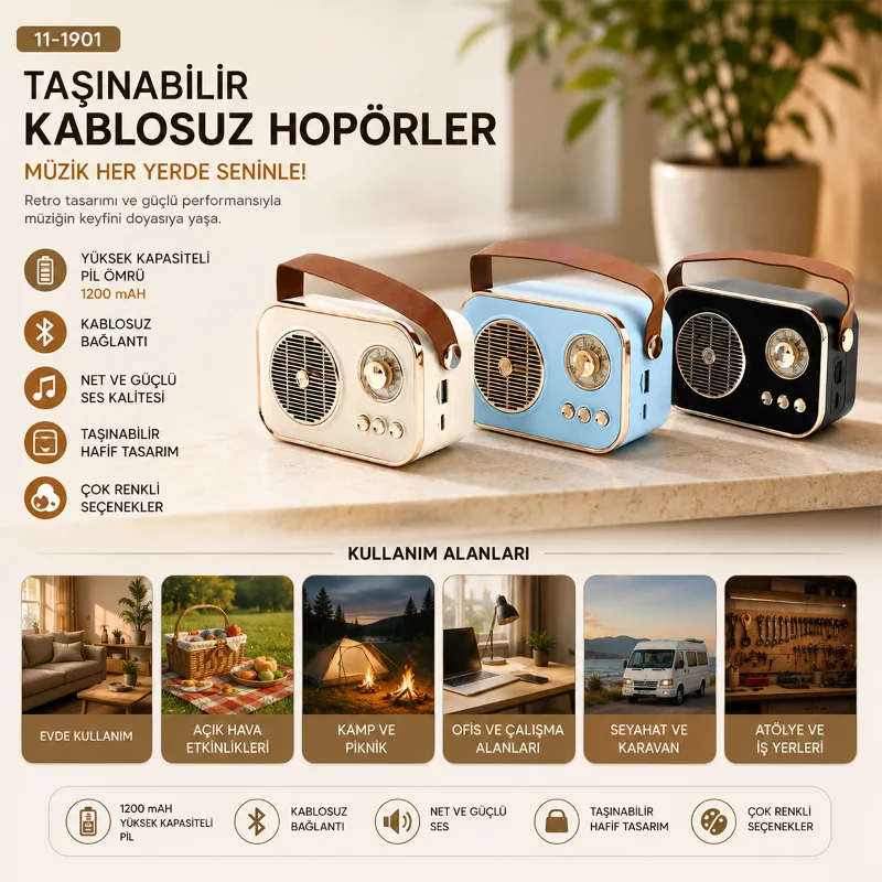 Işıklı Kablosuz Bluetooth Hoparlör USB/TF 5V