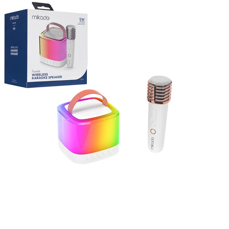 Kablosuz Mikrofonlu Karaoke Hoparlör (Bluetooth, Beyaz, USB Şarjlı) – 2. görsel