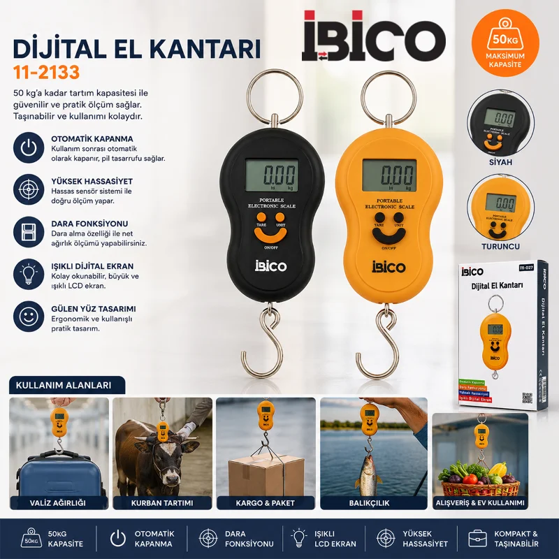 Dijital Kancalı El Tartısı 50 kg