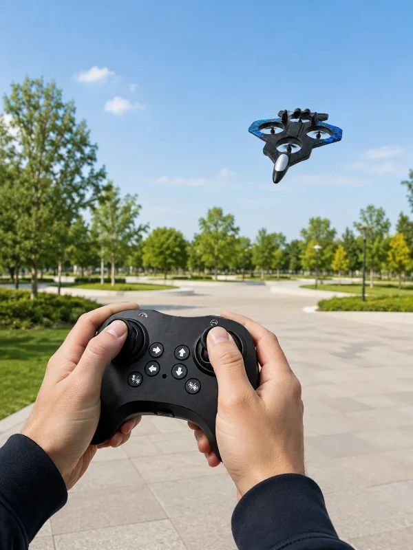 Uzaktan Kumandalı Jet Tasarımlı Drone 4 Pervaneli Led Işıklı