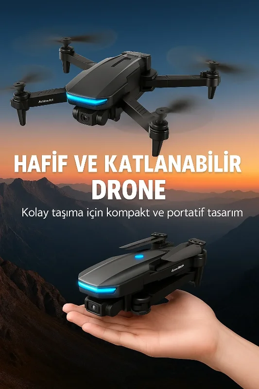 Katlanabilir 4k Kamera Drone 100 Metre Kontrol Mesafesi