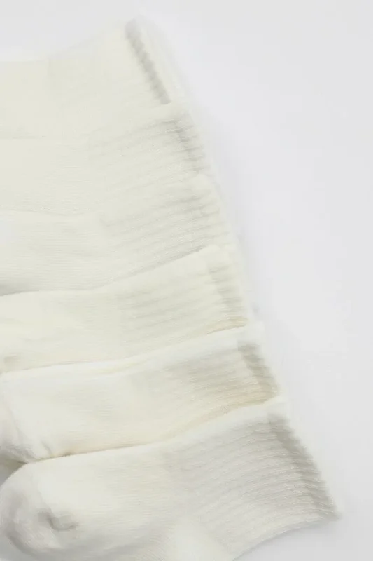 Basic Soket Çorap 6'lı Set Ekru Renkli Konfor