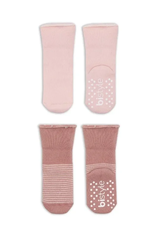 Kaymaz Havlu Soket Çorap 2'li Set Pudra Pembe