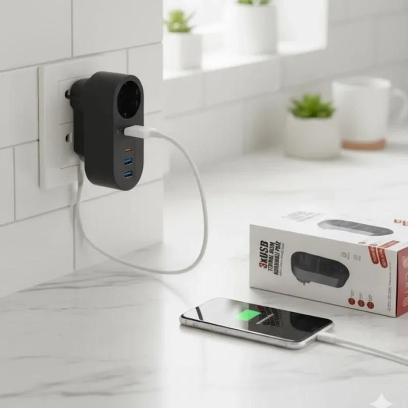 Akıllı Güç Dağıtıcı 2500 W Isıya Dayanıklı Çocuk Korumalı Priz