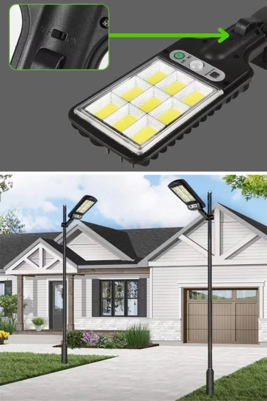 Enerji Tasarruflu Kumandalı Güneş Enerjisiyle Şarj Olan LED Duvar Lambası
