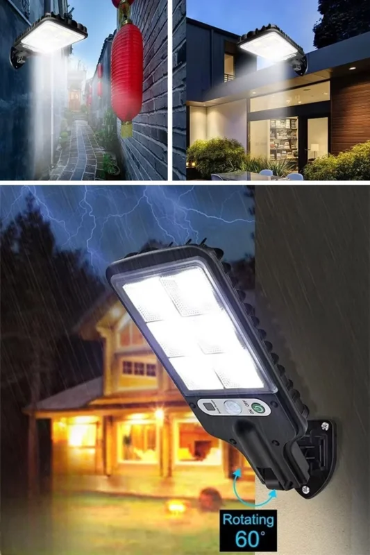 Enerji Tasarruflu Kumandalı Güneş Enerjisiyle Şarj Olan LED Duvar Lambası