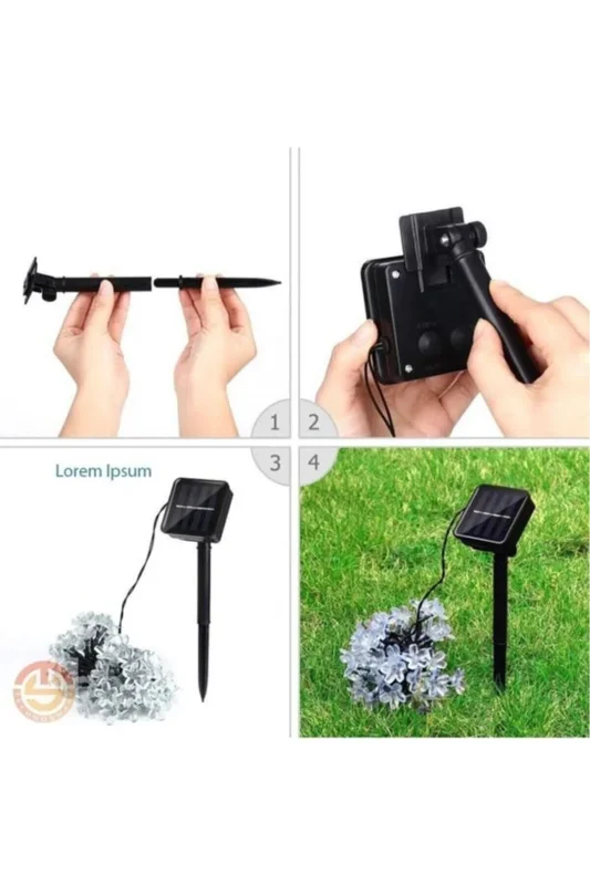 Çiçek Desenli Enerji Tasarruflu RGB Ledli Güneş Bahçe