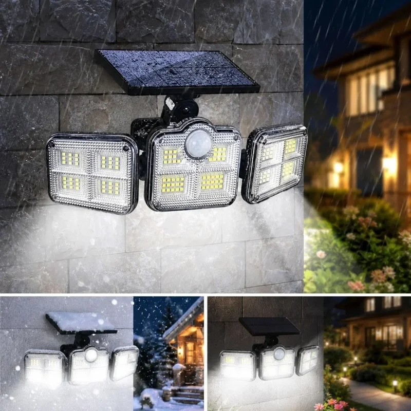 Ergonomik Güneş Enerjili 3'lü LED Dış Mekan Bahçe Lambası