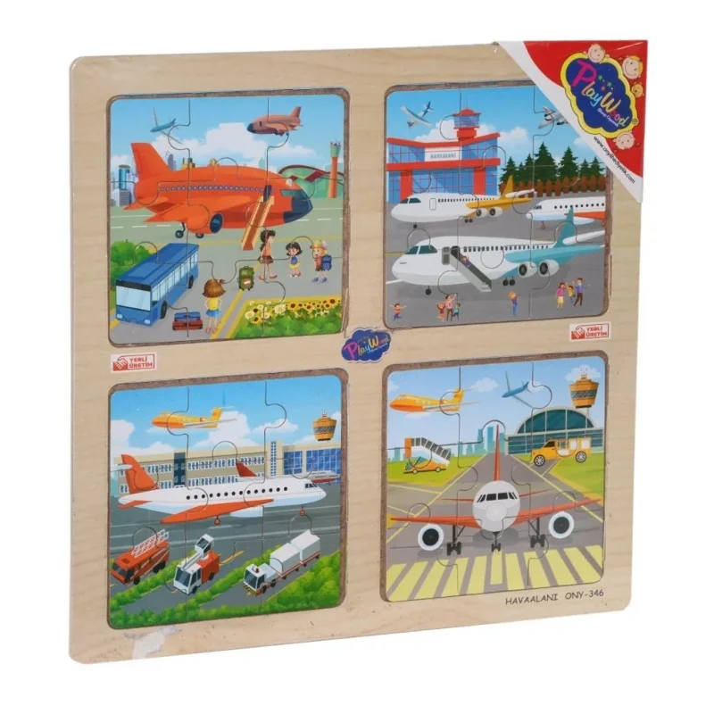 Eğitici Ahşap 4'lü Puzzle Seti - Onyıl