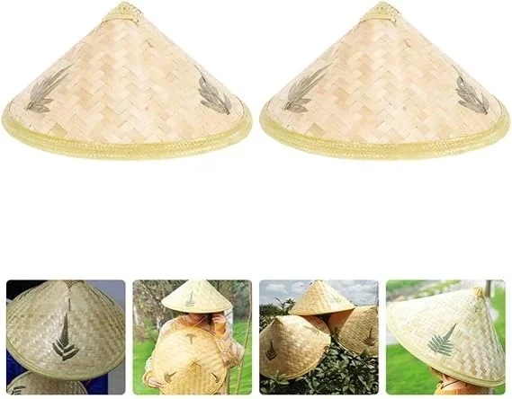 Eğlenceli Kamboçyalı Şapka 42 cm PVC Hasır Parti Aksesuarı