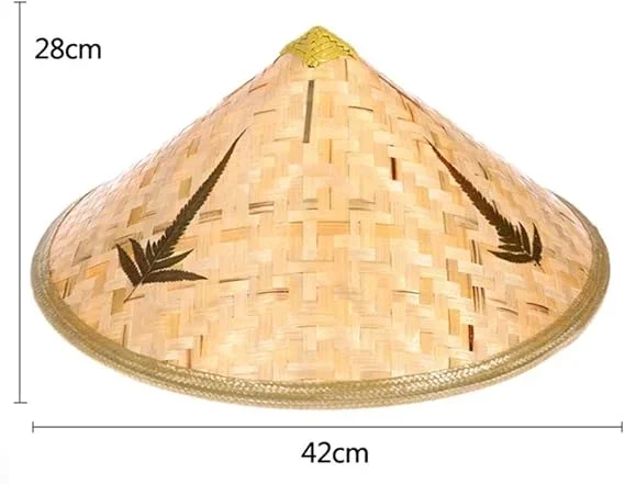 Eğlenceli Kamboçyalı Şapka 42 cm PVC Hasır Parti Aksesuarı