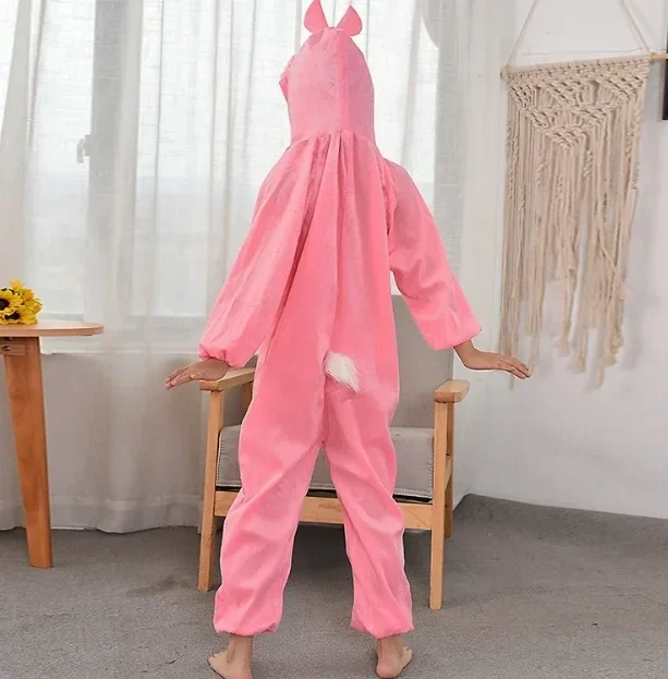 Pembe Renk Çocuk Tavşan Kostümü 120 cm 6-7 Yaş
