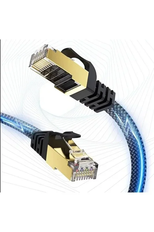 Ultra Hızlı 5 Metre Cat 8 Ethernet Kablosu Dayanıklı Örgü Kaplama