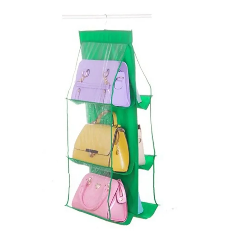 Ergonomik 6 Gözlü Şeffaf Dolap İçi Çanta Organizer Askılık