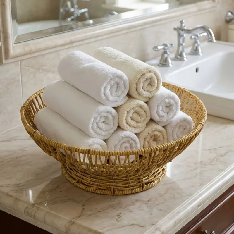 Şık Tasarım 31 cm Dekoratif Plastik Rattan Servis Çanağı
