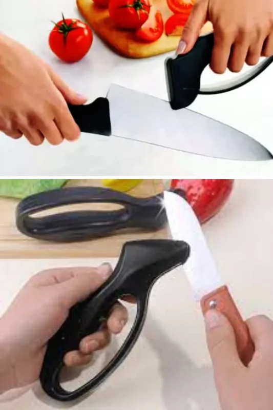 Ergonomik Tasarımlı Paslanmaz Çelik Manuel Bıçak Bileme Aleti