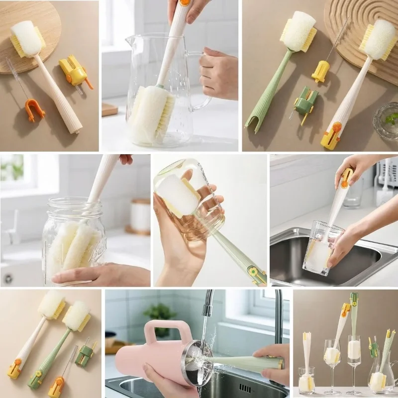 Ergonomik Çok Amaçlı Temizlik Fırçası Seti - Biberon, Sürahi ve Kavanozlar İçin – 4. görsel