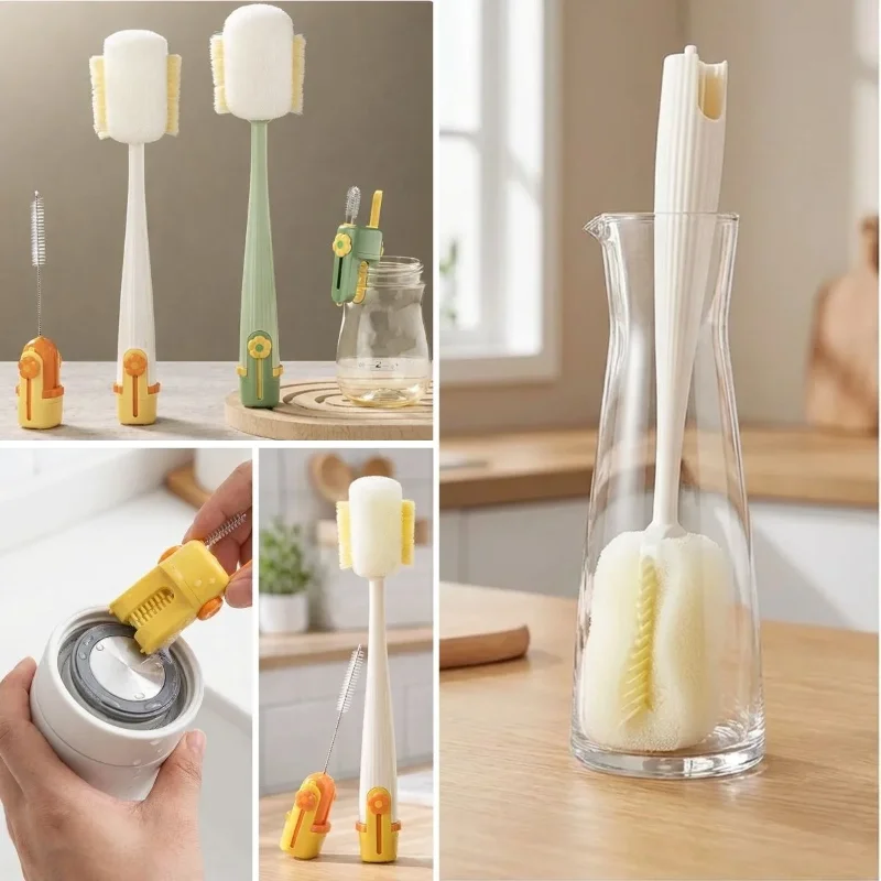 Ergonomik Çok Amaçlı Temizlik Fırçası Seti - Biberon, Sürahi ve Kavanozlar İçin – 2. görsel