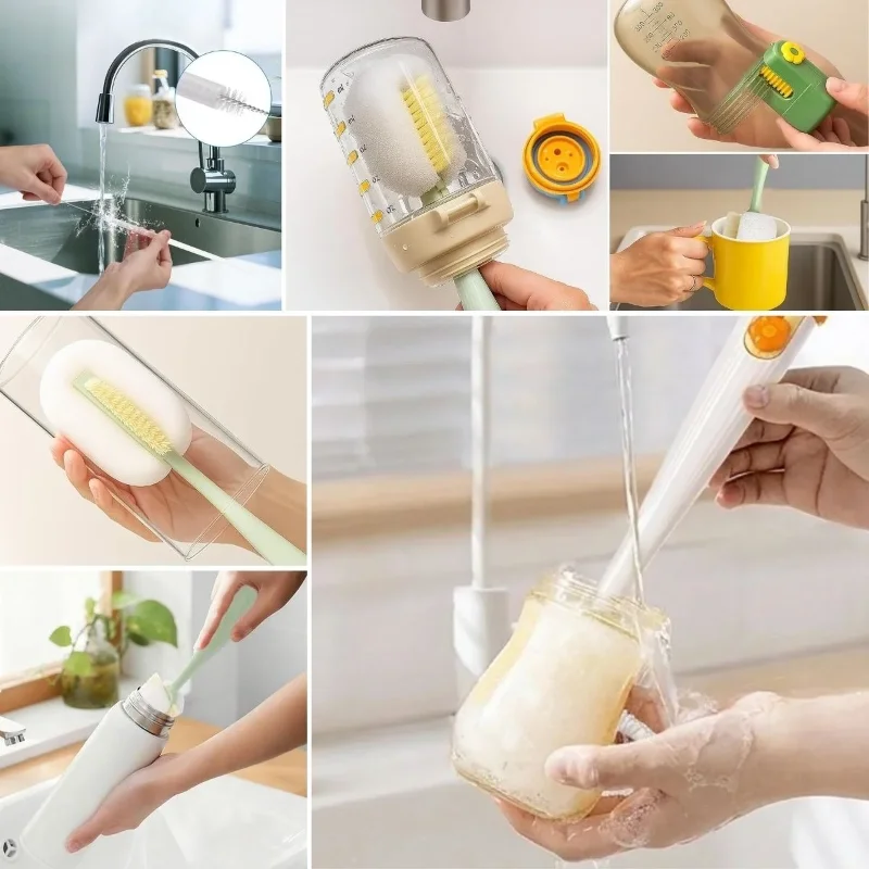 Ergonomik Çok Amaçlı Temizlik Fırçası Seti - Biberon, Sürahi ve Kavanozlar İçin – 3. görsel