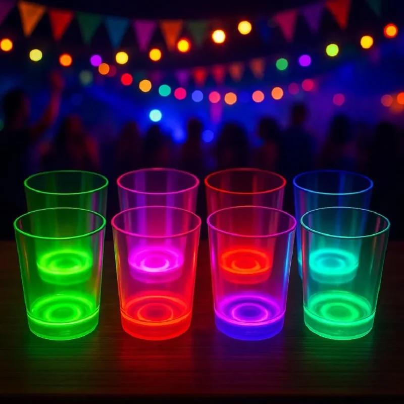 Mega Glow Bardak Seti 8 Adet 8.5 x 10.5 cm Karanlıkta Yanan