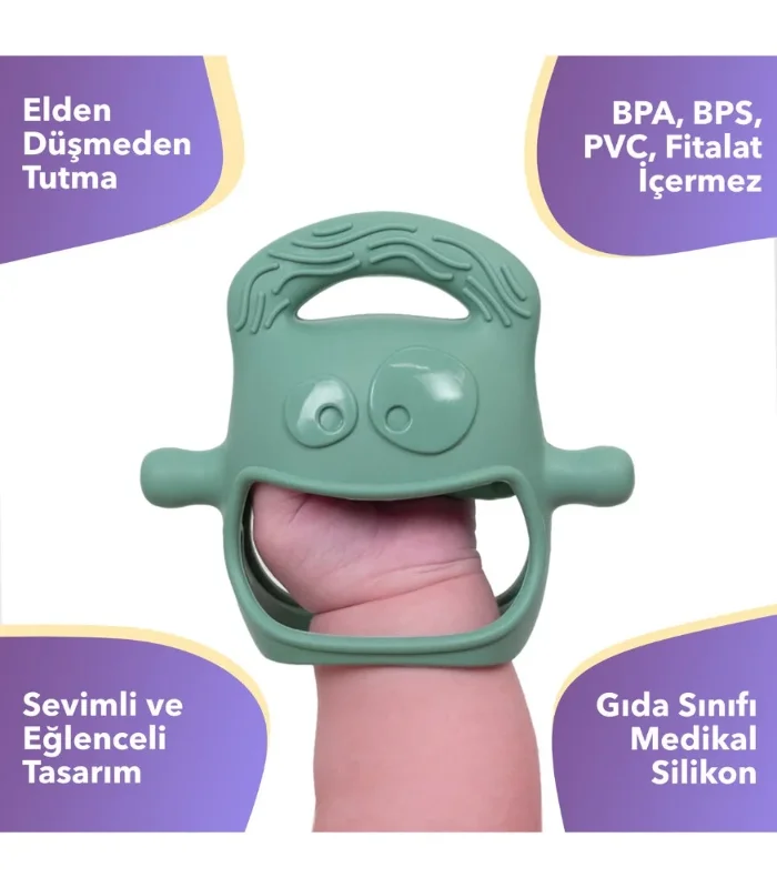Diş Kaşıyıcı Yeşil Renkli 1 Adet Bebek Ürünü