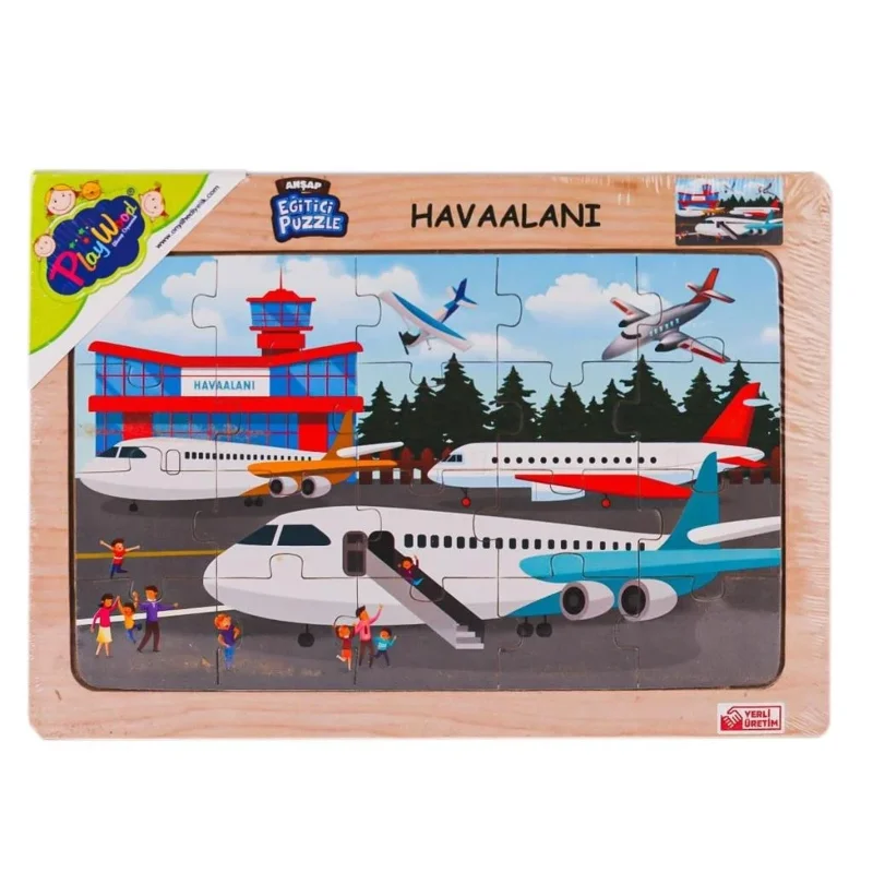 Eğitici Ahşap Puzzle Havaalanı 1 Adet